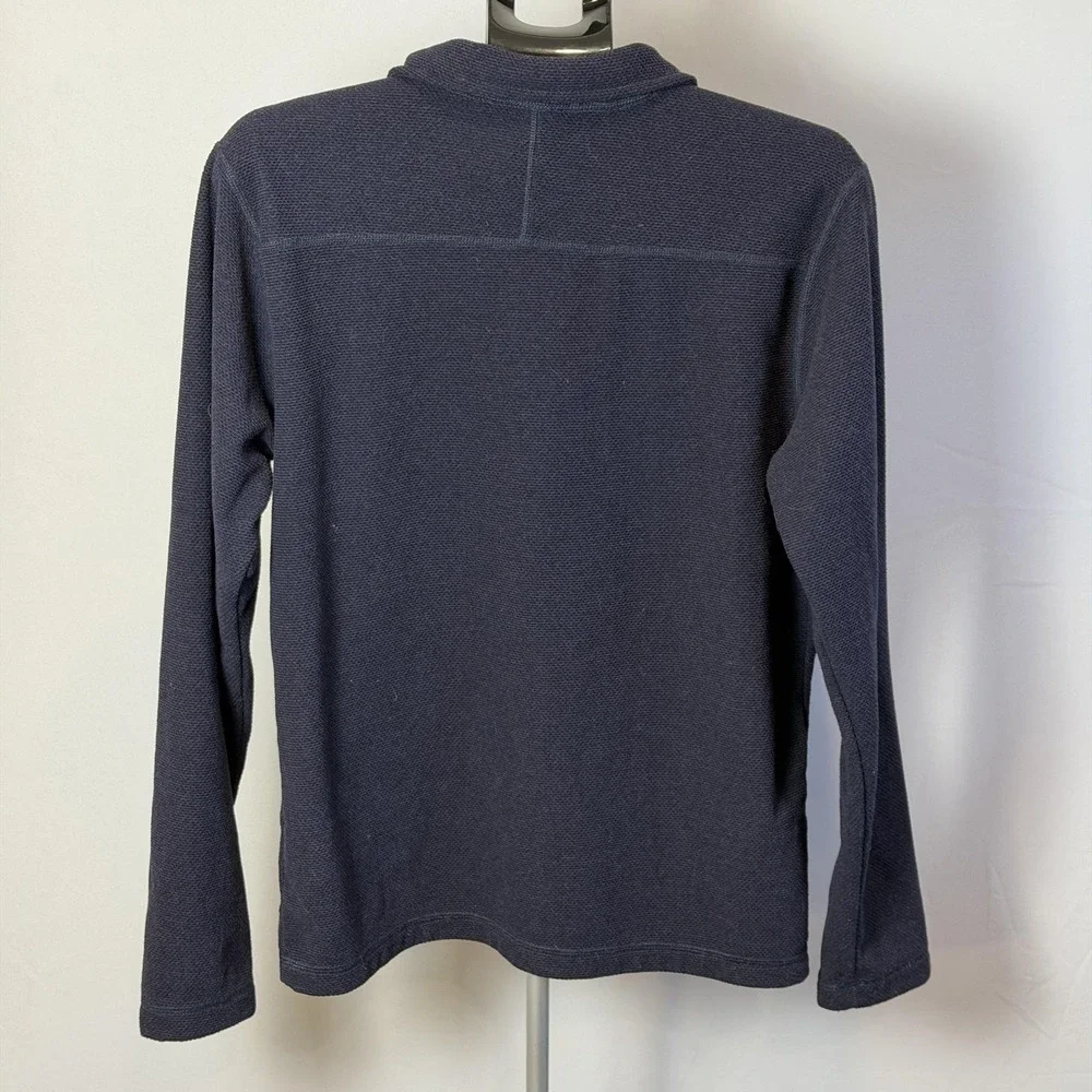 The North Face Sweatshirt Mens Medium Blue 1/4 Zip Fleece Pullover‎ Logo Hiking